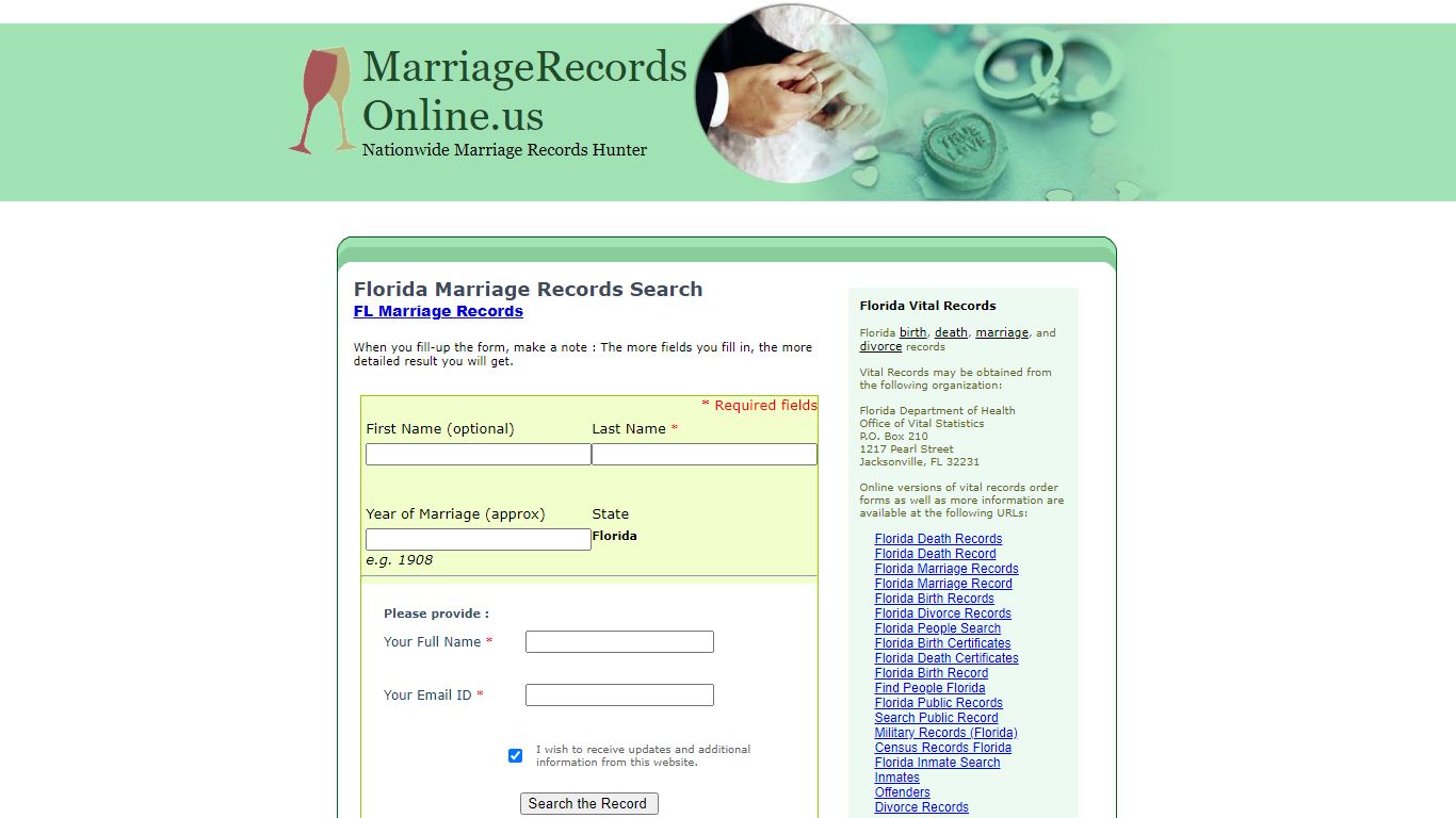 Florida Marriage Records Search